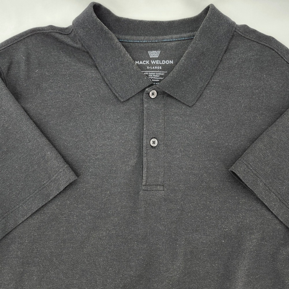 Mack Weldon Charcoal‎ Gray Short Sleeve Polo Shirt Mens XL Golf Stretch Weekend